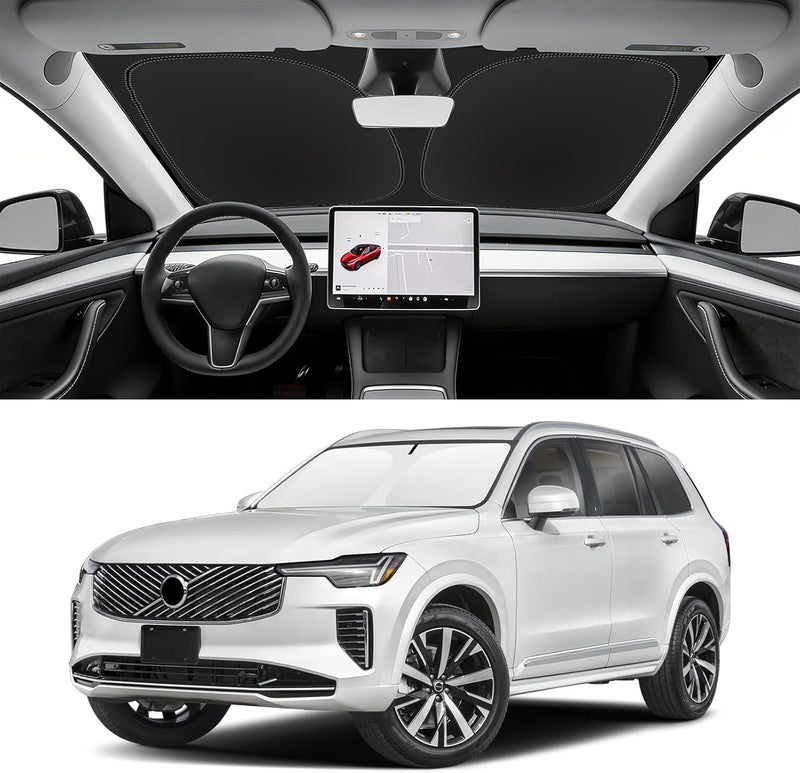 SLOGENTO Custom Fit Windshield Sun Shade for Volvo XC90 2016-2026, Blocks UV & Heat, Front Window Sunshade, Easy Fold & Store - Image 1